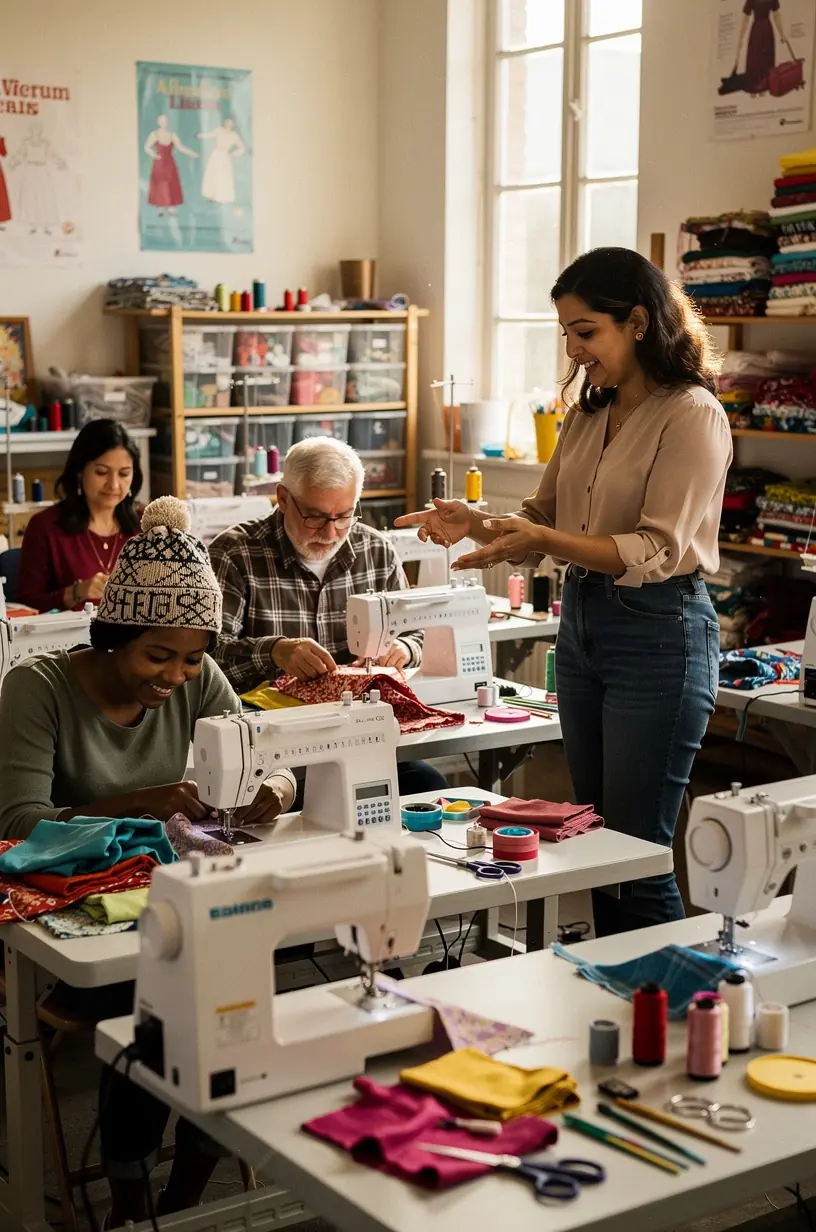Techniques for upcycling and repairing clothing items.